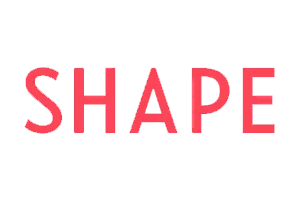 SHAPE magazine wordmark in red capital letters on a transparent background.