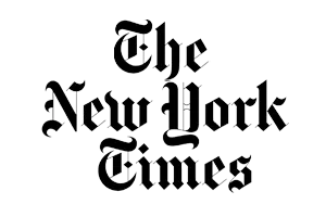 The New York Times wordmark in blackletter lettering on a transparent background.